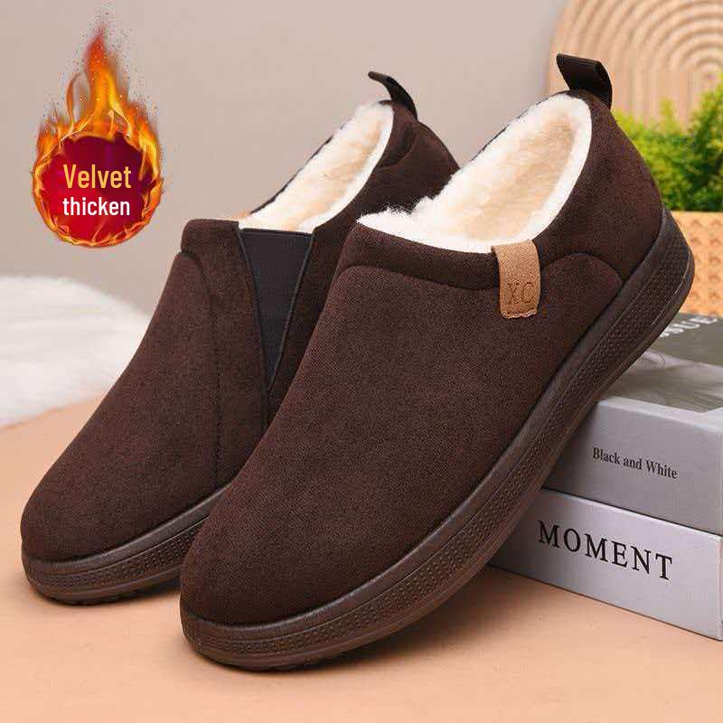 Men's Winter Snow Boots with Velvet Lining - Warm, Comfortable, Thickened Cotton Bread Shoes
