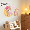 Cute Bear Wall Stickers for Bedroom Kids Room PVC Waterproof Cartoon Animal Decorative Interior Decals Removable Art Mural Nursery Living Room Decor