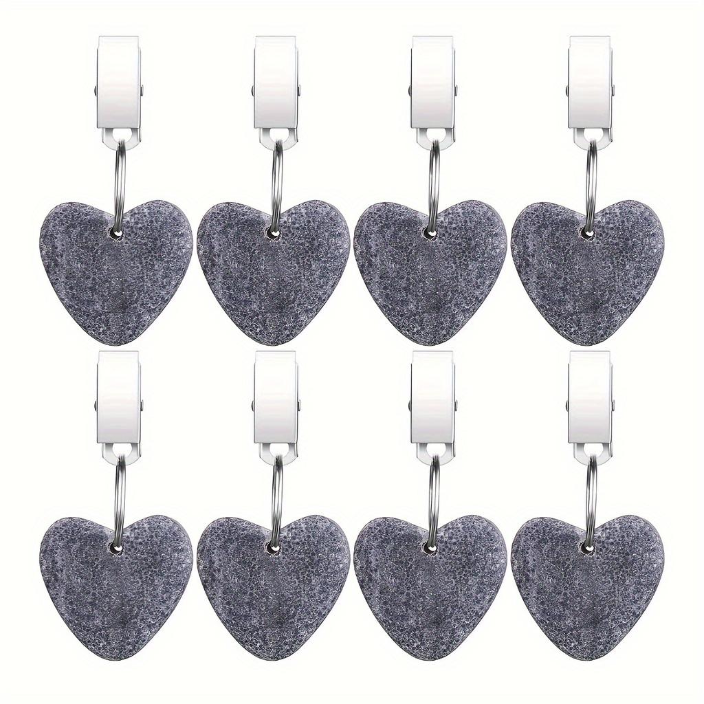 4pcs Stainless Steel Tablecloth Weights Clips - Heart Drop Shapes, for Outdoor Picnic & Family Dinner