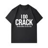 100% Cotton Men's Crew Neck Short Sleeve T-Shirt, Funny I Do Crack My Knees When I Get Out Of Bed Letter Print Casual Graphic Tee for Daily Wear