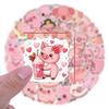 55 Adorable Pink Pig Heart Cartoon Graffiti Stickers for Phone, Journal, Wall Decor