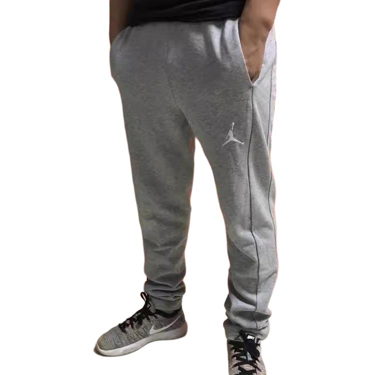 Nike Solid Color Elastic Waist Mid Rise Straight Leg Knit Sports Pants Men Bottoms Gray AO5235-063