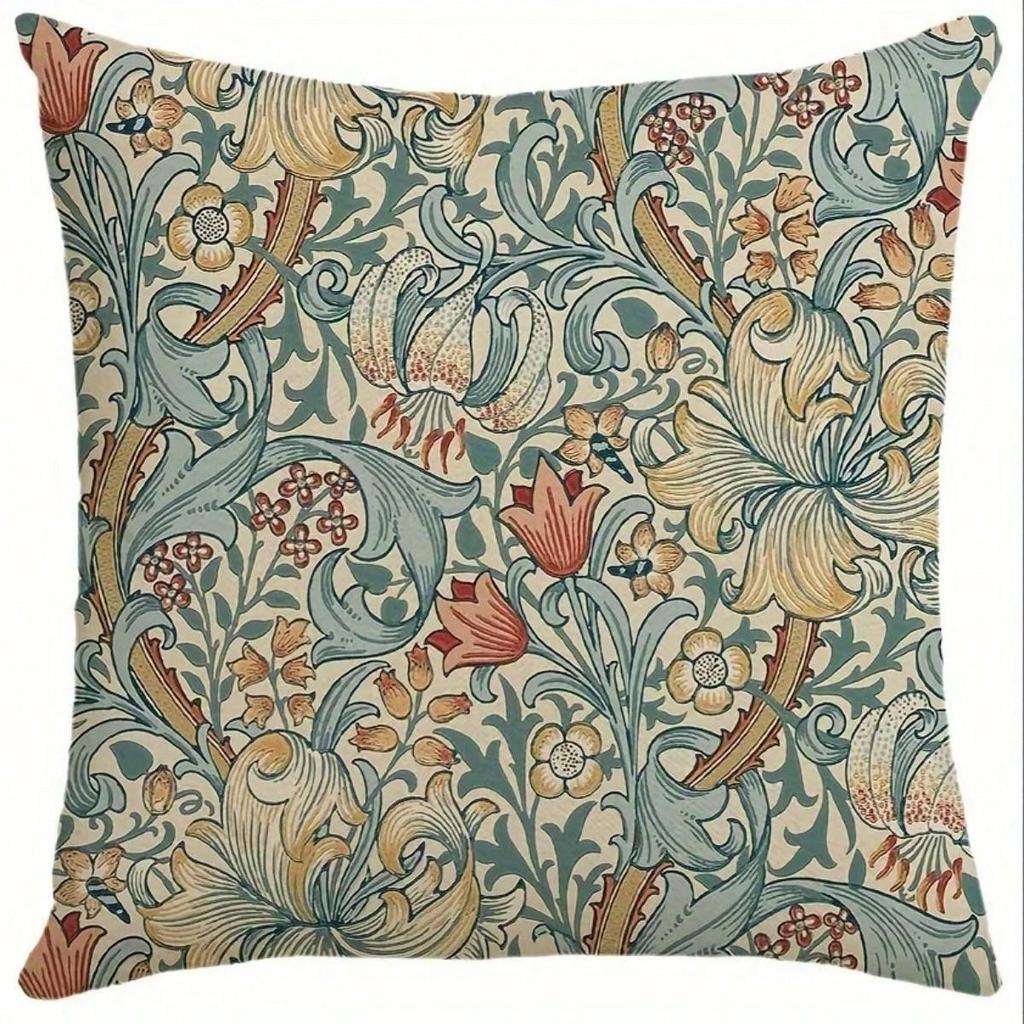 1Pc Strawberry Flower Pillow Cover Farmhouse Printed Pillowcase Suitable For Home And Office Decoration Single Sided Printing