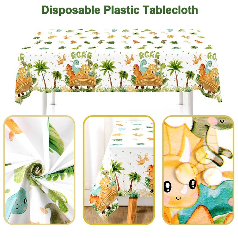 Dinosaur Birthday Disposable Tablecloth 1st Birthday Party Decoration Kids Baby Shower Jungle Dino Party Table Cover Supplies