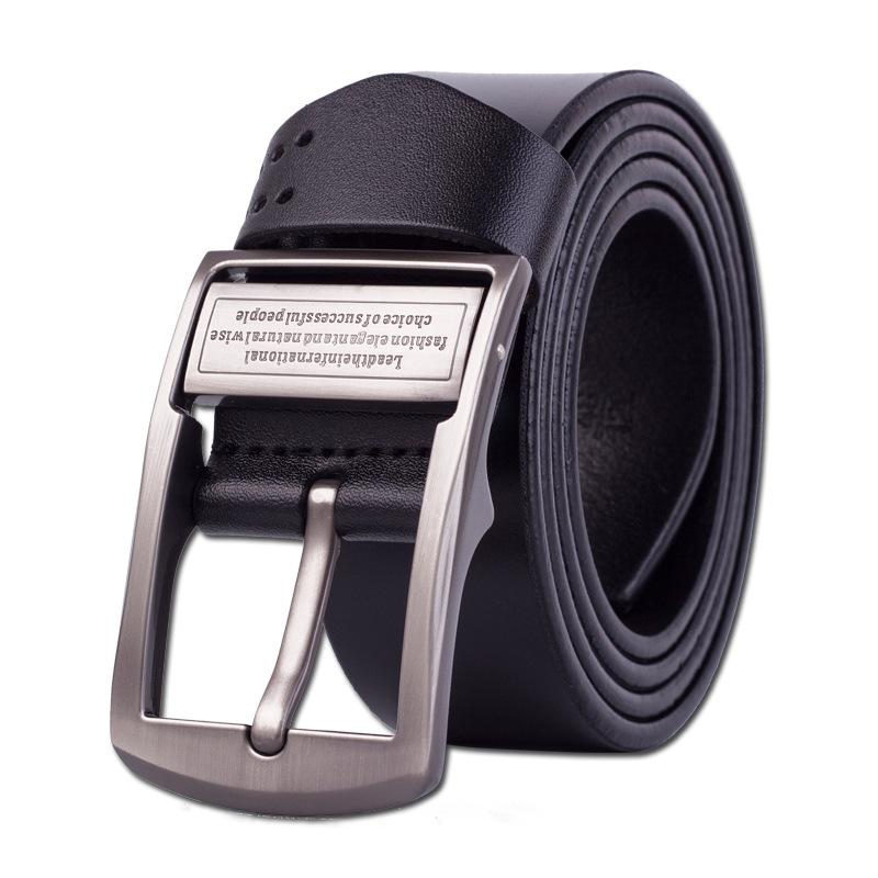 Men'S Pin Buckle Leather Belt Pure Cowhide Belt Casual