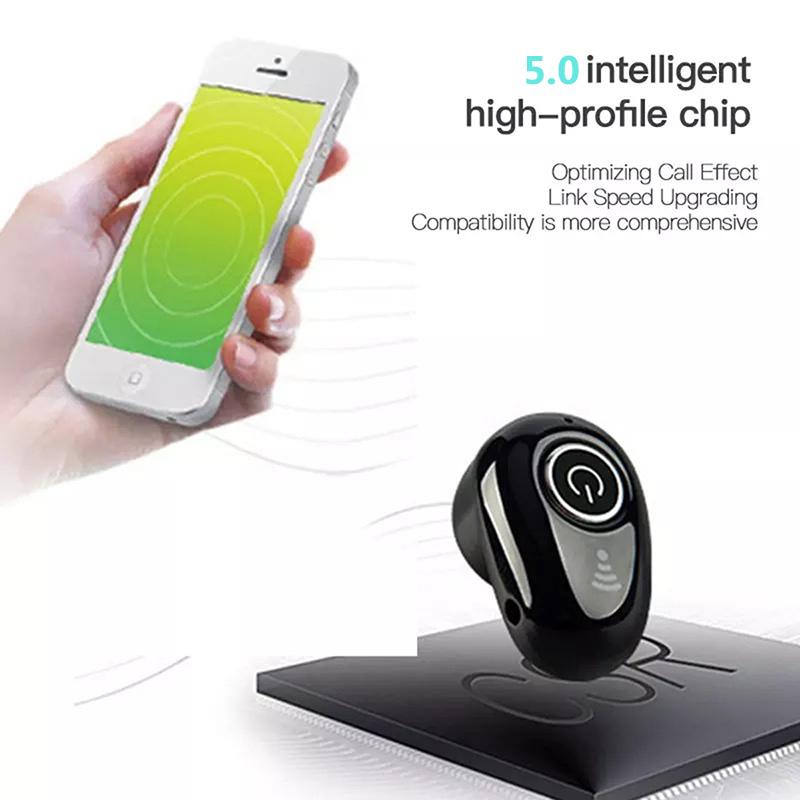 Mini Bluetooth Headset Wireless Earphones Single Earband Microphone for IOS and Android Phones