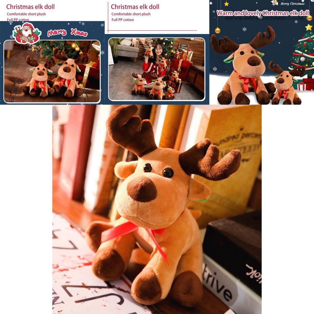 Adorable Christmas Elk Plush Toy Soft And Cuddly Deer Plushie Doll For Festive Decor