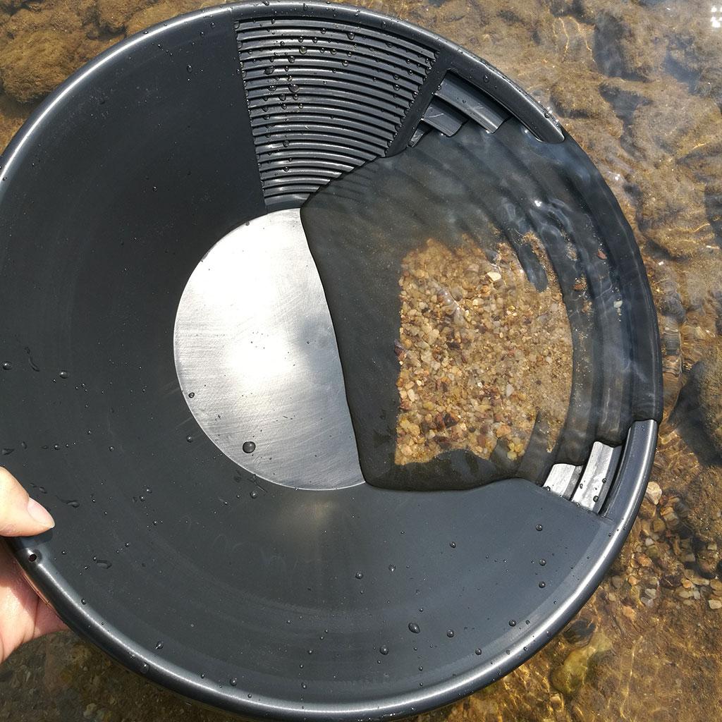 Black Plastic Gold Pan Mining Nugget Prospecting Dredging River Panning 15-inch