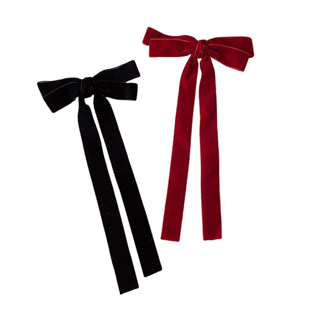 Ribbon Bowtie Hair Clip for Various Hairstyle Nonslip Women Hair Bows Elegant Barrette Hair Clamp for Ponytail and Braid