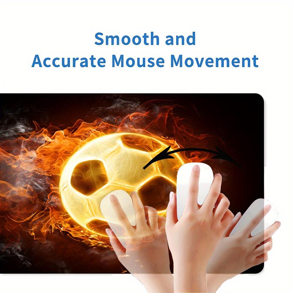 1pc Large Gaming Mouse Pad, UV Reactive Non-Slip Desk Mat, Washable PolyesterFire, Soccer, FlameComputer Pad with Vibrant Game Machine Print