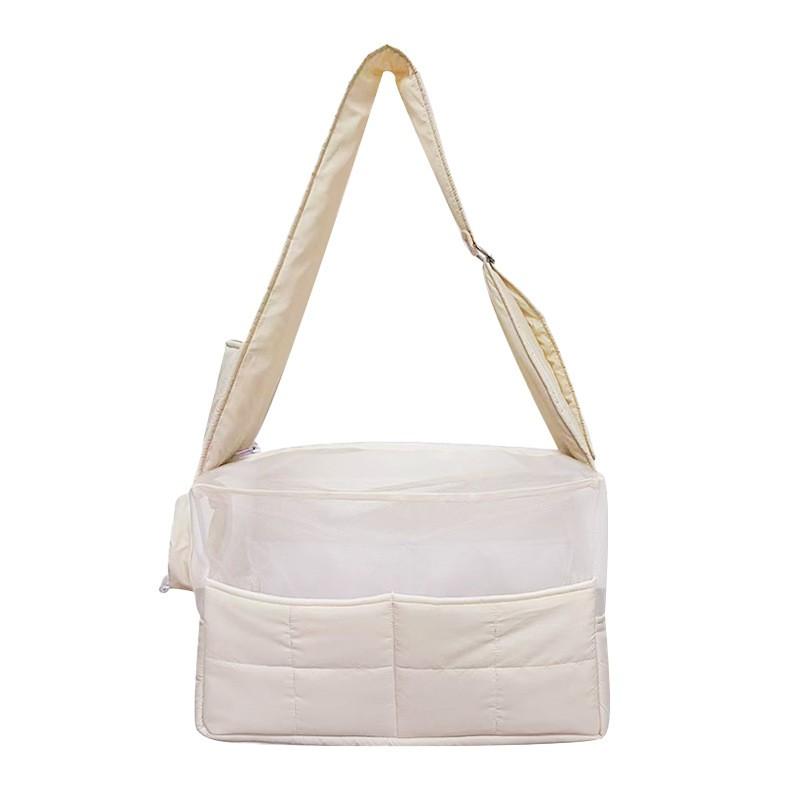 Portable Pet Carrier Bag Cats Small Dogs - Breathable Mesh Adjustable Shoulder Strap Waterproof Cotton Large