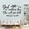 Vinyl Wall Stickers With God Is In Her She Will Not Fall Psalm 46: 5 For Children'S Room Decoration Painting Sp-150
