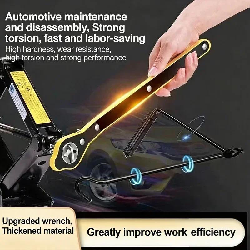 Car Labor-saving Jack Ratchet Wrench Scissor Jack Garage Tire Wheel Lug Wrench Handle Labor-saving Wrench Car Repair Tool