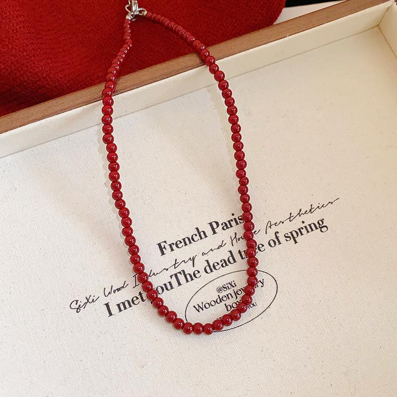 Koreaanse Retro Parel Strass Kwast Choker met Bloem Strik Design