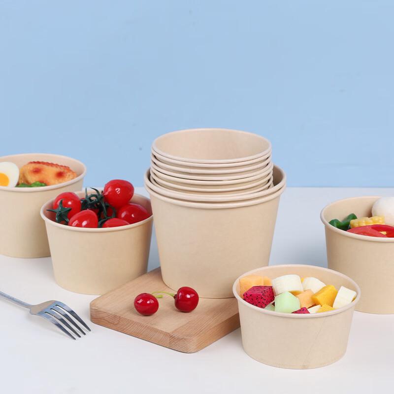 FanShun Disposable Natural Color Paper Bowls 460ml