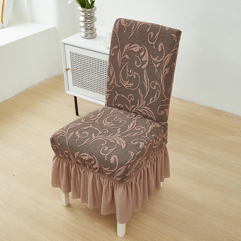 All-Inclusive Jacquard Hotel Chair Cover Thickened Elastic One-Piece Chair Cover Skirt Stool Cover Dining Chair Cover