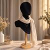 HeadandChest Display Mannequin materialCovered Head with Wooden Base Compact for Boutique