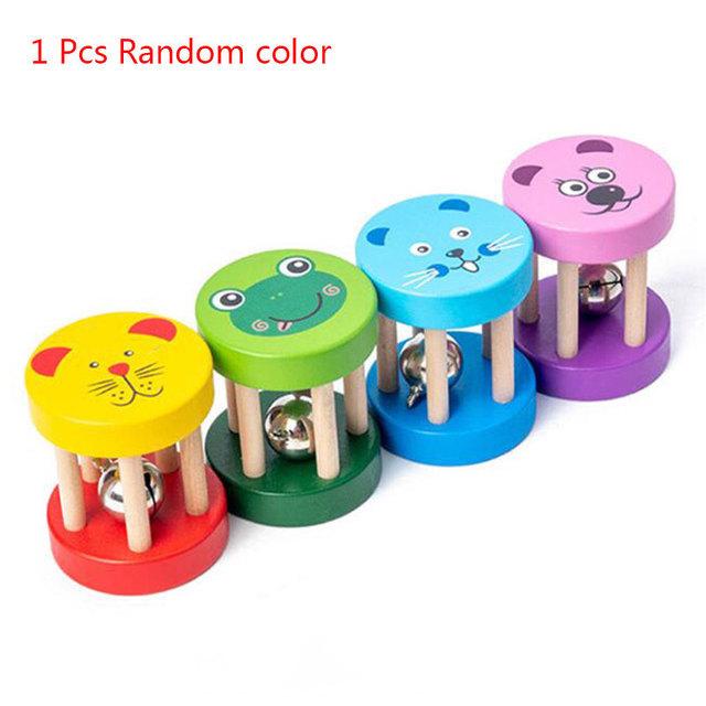 Rattles Wooden Baby Toys Grasp Play Game Teething Kids Toy Bed Bell Sand Hammer Educational Toy Musical Instruments For Children