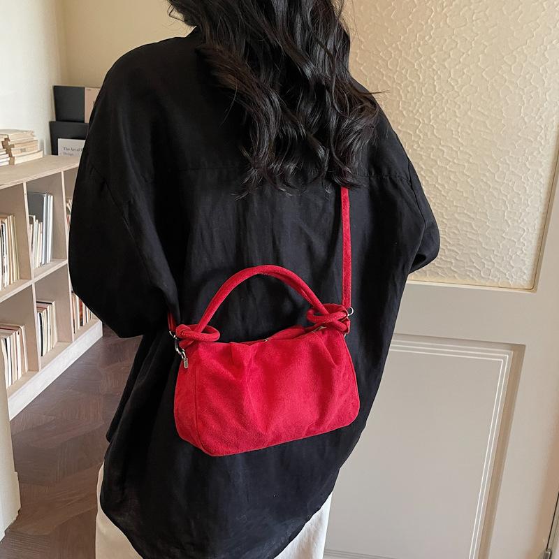 Retro Suede Simple Crossbody Bag Women Handle Bag Casual Comfortable And Versatile Texture Shoulder Commuting Bag
