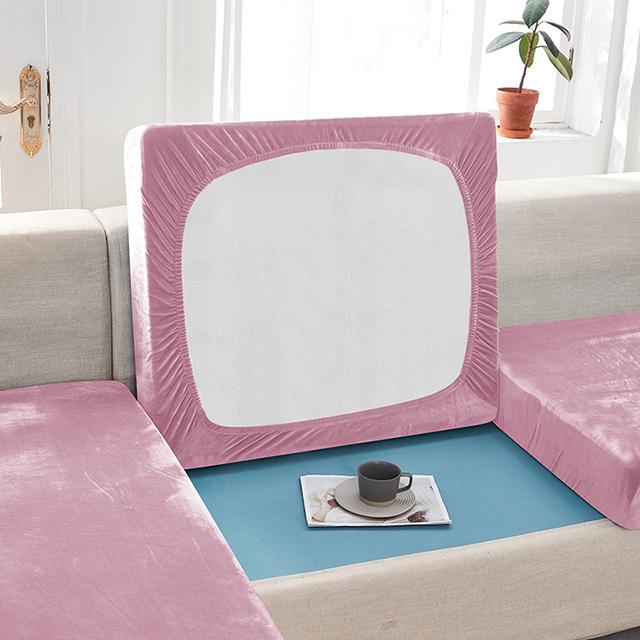 Super Soft Velvet Sofa Seat Cushion Cover For Living Room Stretch Elastic Protector L Shape Corner Armchair Sofa Slipcover