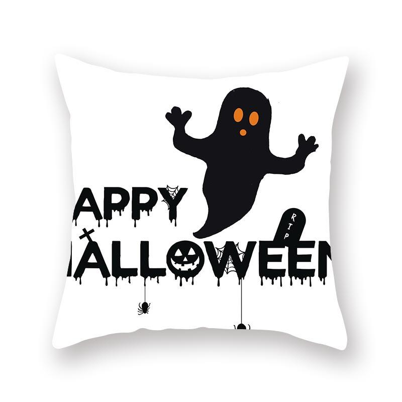 Halloween Pillow Cover Cartoon Skull New Short Velvet Cushion Cover Sofa Cushion