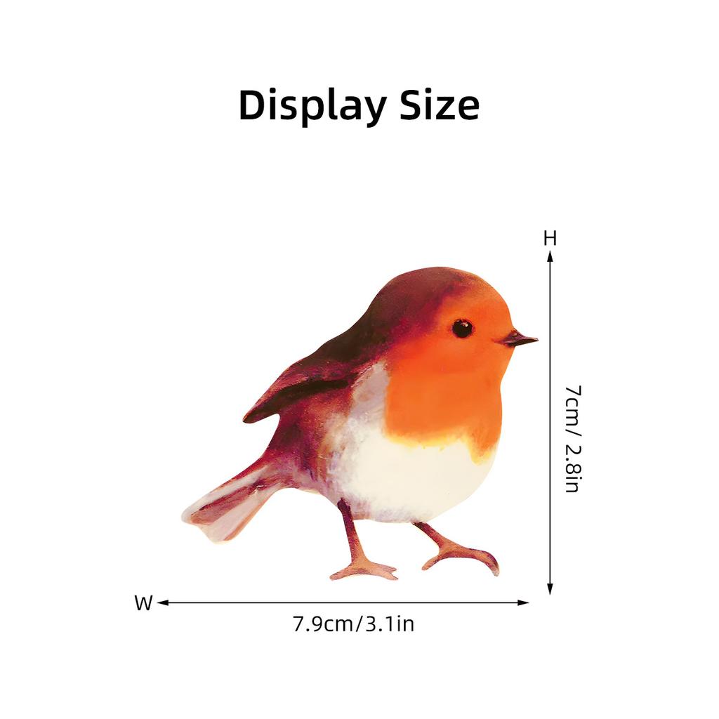 Realistic Small Robin Wall Sticker Window Sill Window Decal for Bedroom Living Room Door Kindergarten Decor
