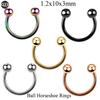 1PC G23 Titanium Nose Lip Ear Cartilage Tragus Piercing Eyebrow Horseshoe Rings Piercing Captive Bead Ring Sexy Piercing Jewelry
