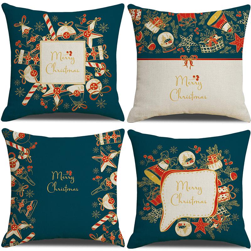 New Christmas Snowman Pillow Case Home Sofa Cushion Case Festive Party Pillow Case