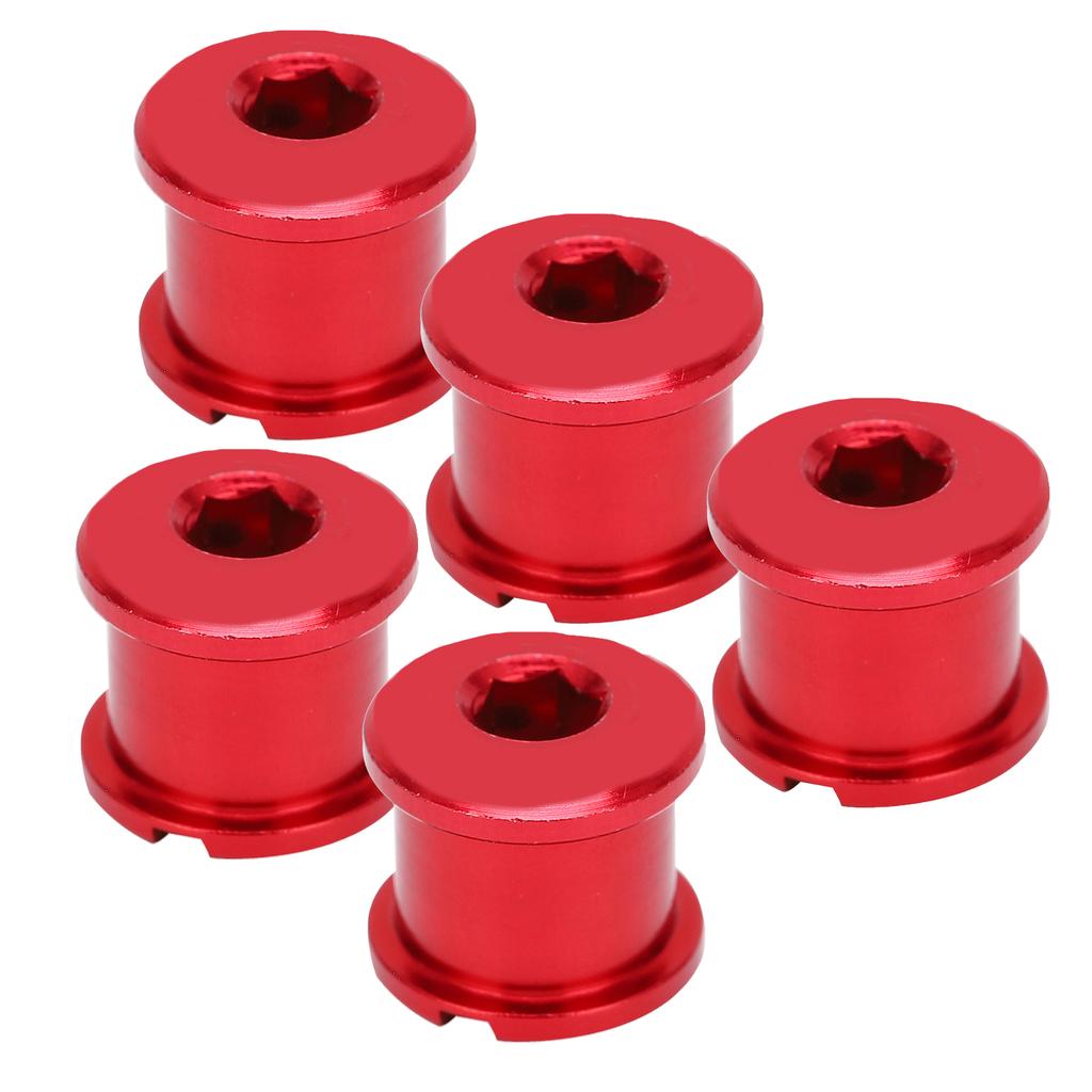 5 stk MTB Sykkel Kjedekransskrue Dobbel Kjedering Kranksett Bolt 7075 Aluminium SkiveskruerRød