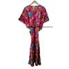 Women Cotton Mashroom Print Sleepwear Pink Boho Beach Cover Summer Caftan Dress CKFTN-SCRN-FULL-BUYIT-193