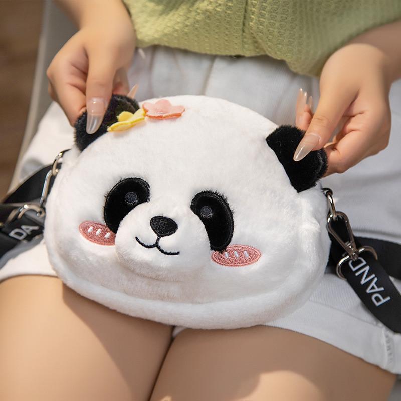 Plush Delightful Panda Mini Backpack For Girls Cozy Crossbody Bag Children For