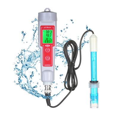 Misuratore di pH Misuratore di pH portatile a penna ad alta precisione Misuratore di pH e temperatura 2 in 1 LCD digitale