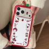 Cute IMD Red Apple 3D KT Phone Case For iPhone 17 Pro Max 16 15 14 Pro Max 13 Shockproof Bumper Protection Hard Back Cover Caps