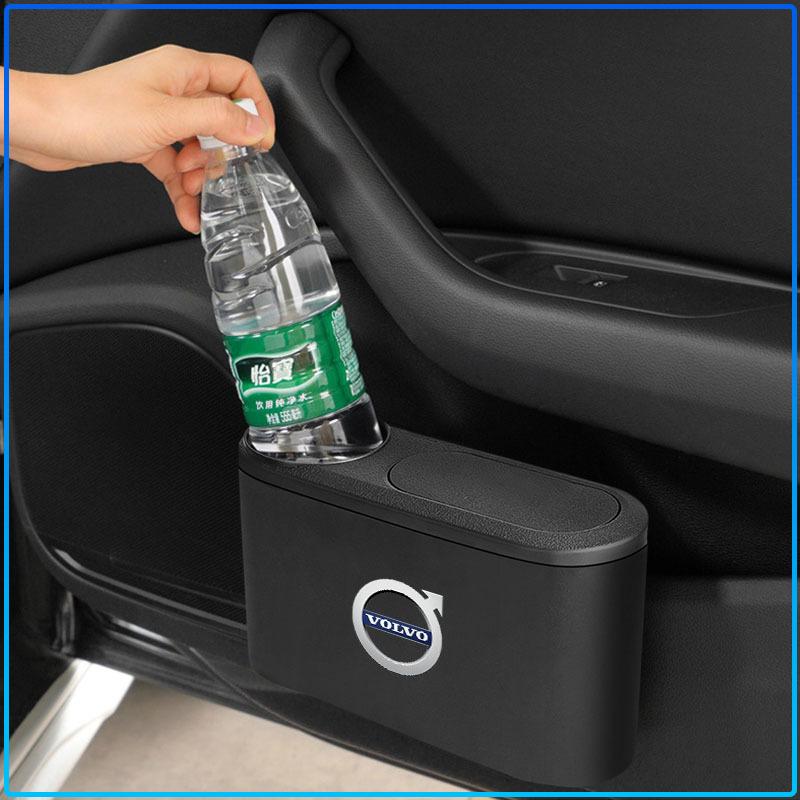 For Volvo XC90 XC60 XC70 XC40 V90 V60 V40 C70 C30 S80 1pcs Car Door Hanging Pressing Storage Case Auto Trash Can