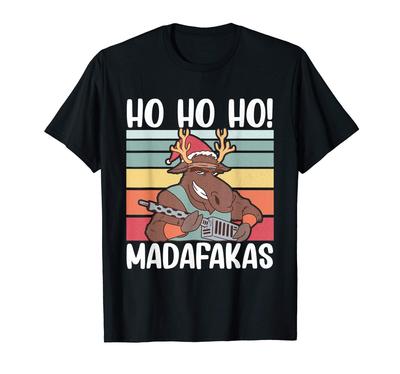 Ho Ho Ho Madafakas Weihnachts-Elch Geschenk T-Shirt