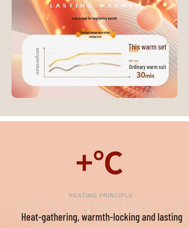 Men's Luxe Fleece-Lined Lambswool Thermal Set for Autumn-Winter