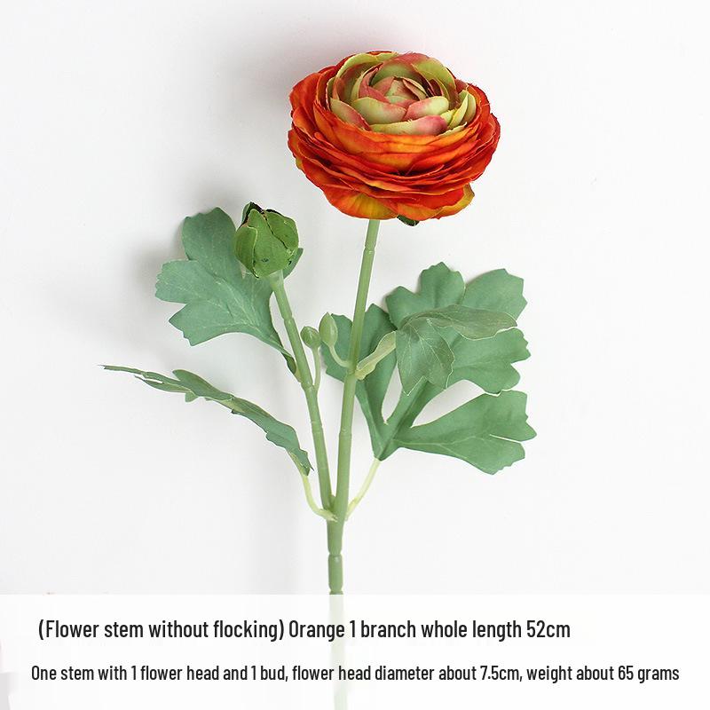 Lotus Peony Silk Flower Arrangement - 2-Head Artificial Ranunculus for Wedding Decoration
