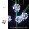 1PC new led solar hanging tree ball simulation butterfly ball chandelier outdoor garden light decorative aluminum wire ball light