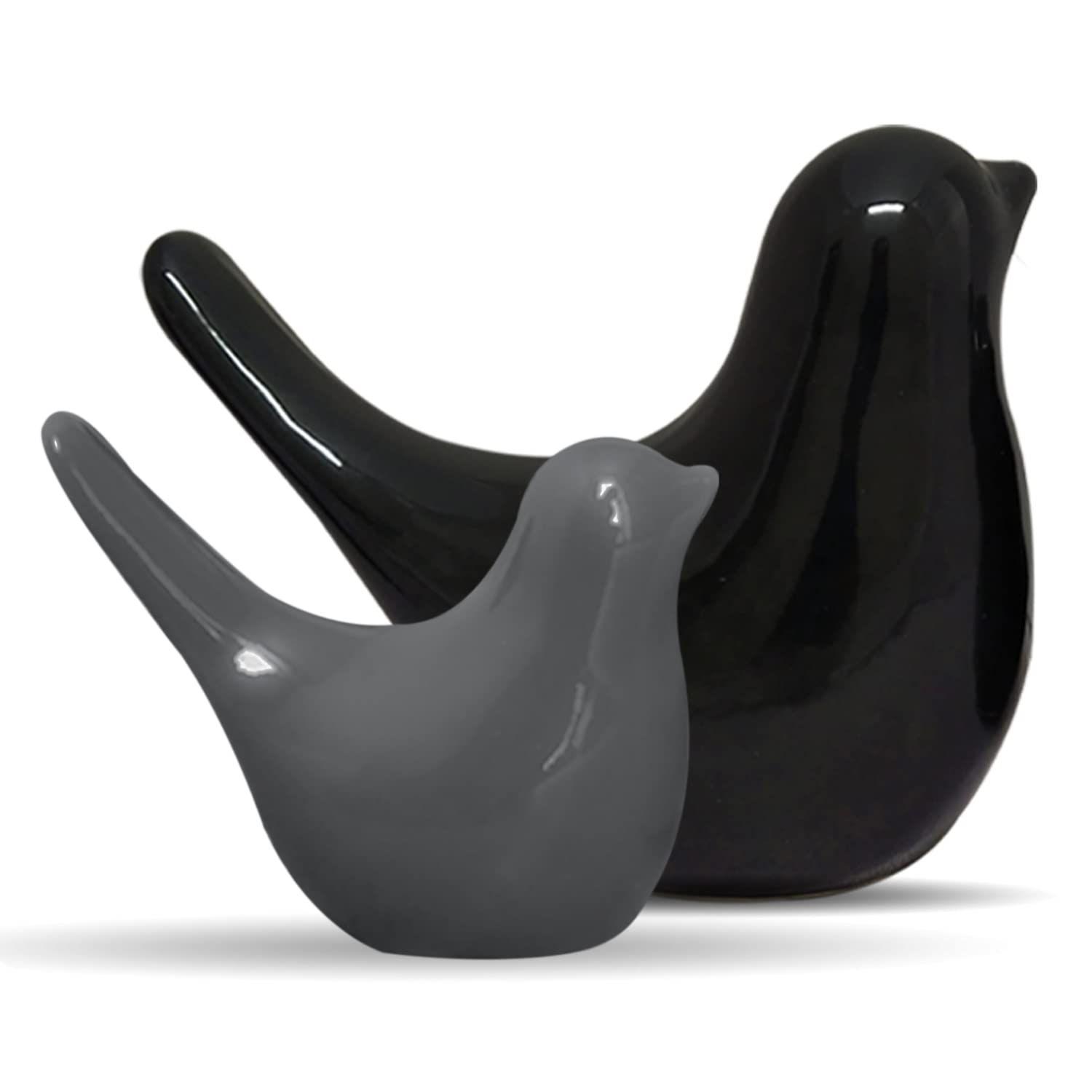 

Креативные черные и серые глянцевые керамические фигурки птиц Домашний декор Аксессуары для вечеринки (Упаковка из 2 штук, Черный и Серый)