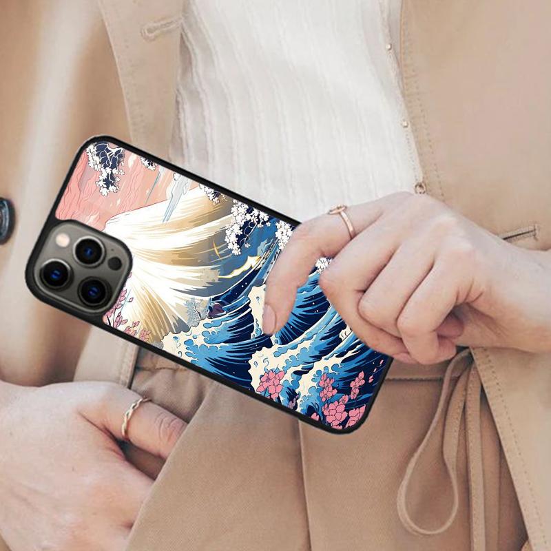 Japanese Wave Art Magnetic Phone Case For APPLE iPhone 17 Air 16 14 13 12 Pro Max 15 Plus Wireless Charge With MagSafe Cover