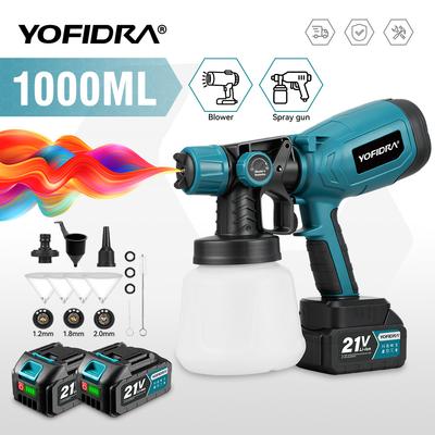 1000ML Elektrische Sprühpistole für Zuhause Kabelloser Sprüher Auto Möbel Stahlbeschichtung Airbrush Für Makita 21V Akku-Pin