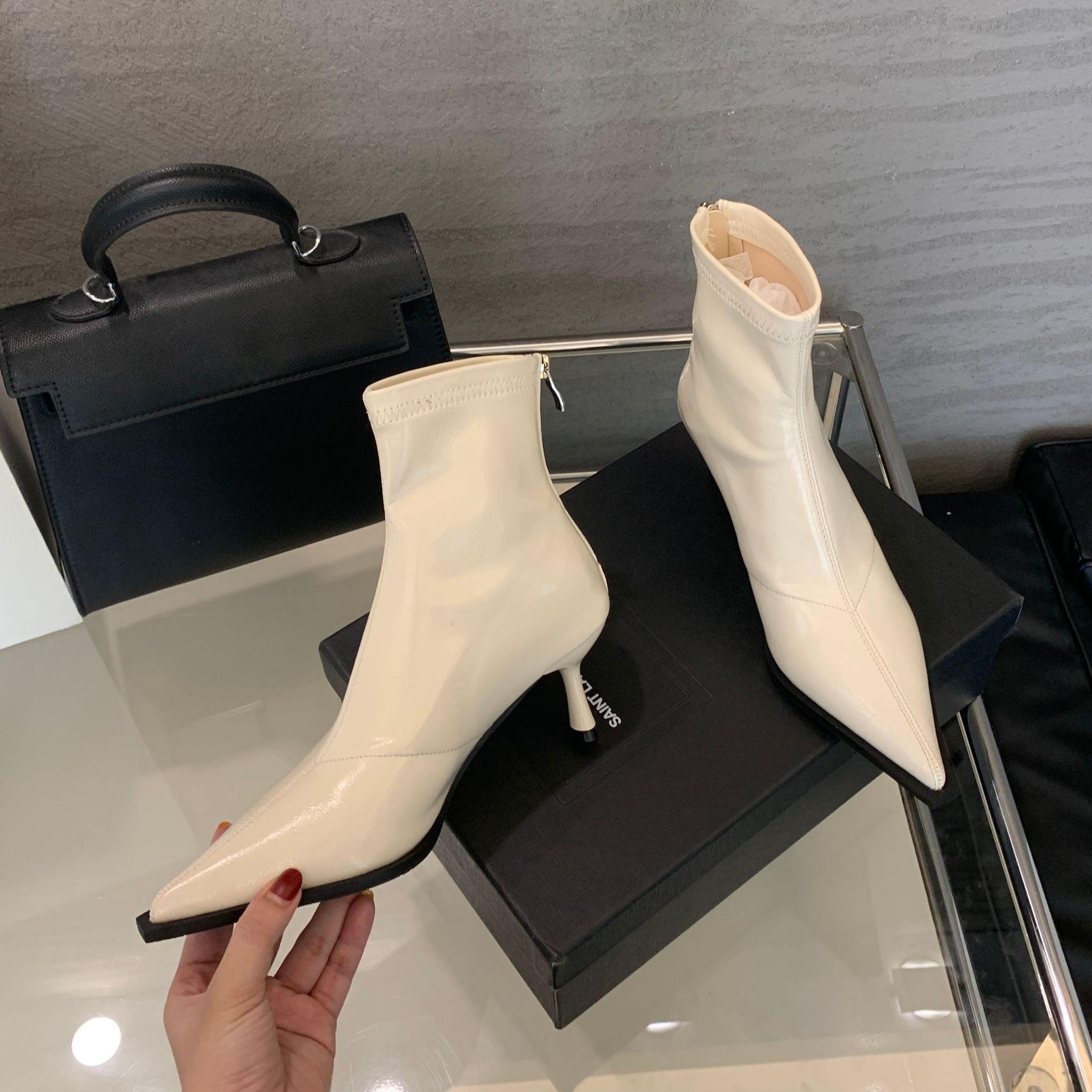 

Остроносые короткие ботинки женские осенне-зимние универсальные ботинки короткие ботинки нишевые тонкие женские ботинки тонкий каблук ботинки на высоком каблуке 39