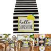 Elegant Table Runner Table Cloth Striped Lemon Table Decors for Kitchen Lemon Theme Tablecloth Perfect for Party