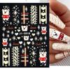 5D Embossed Christmas Nail Art Stickers New Year Red Santa Claus Tree Penguins Snowman Winter Sliders Girl Manicure Decals NK-1*