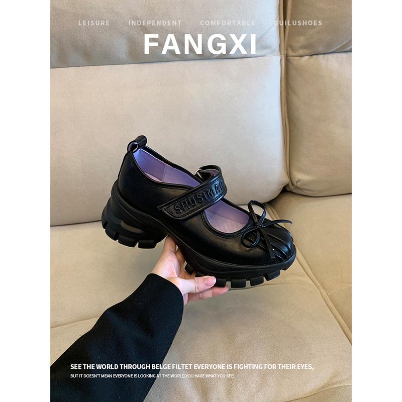 

Издание из коровьей кожи Нишевый дизайн Серебряный бант Туфли Мэри Джейн Детские туфли на липучке на высоком каблуке на платформе Повседневные кроссовки 40