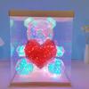 3D Bear Night Light Valentine's Day Gifts Colorful Glowing Bear Led Bear Holding A Red Heart Unique Gift And Table Decoration