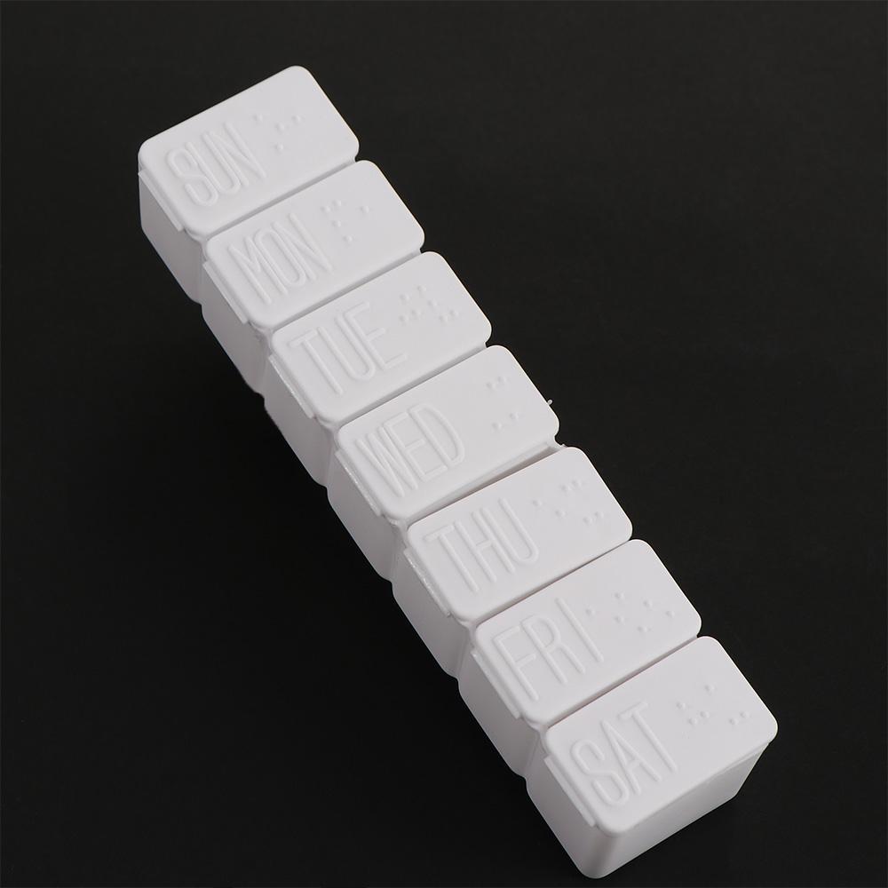 Pill Organizer Tablet Case Container Organizer 7 Day Weekly Pill Storage Box Pill Case Braille