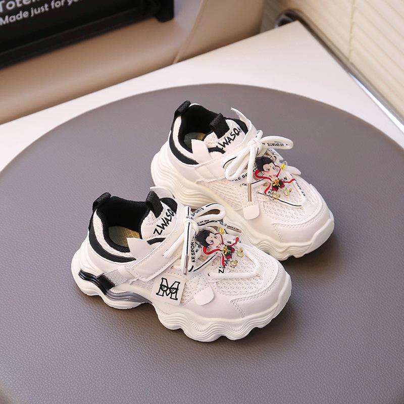 

Модная детская обувь для пап весна и осень 2025 новая обувь для маленькой девочки на мягкой подошве повседневная обувь сетчатая дышащая обувь для мальчиков 30 чёрный