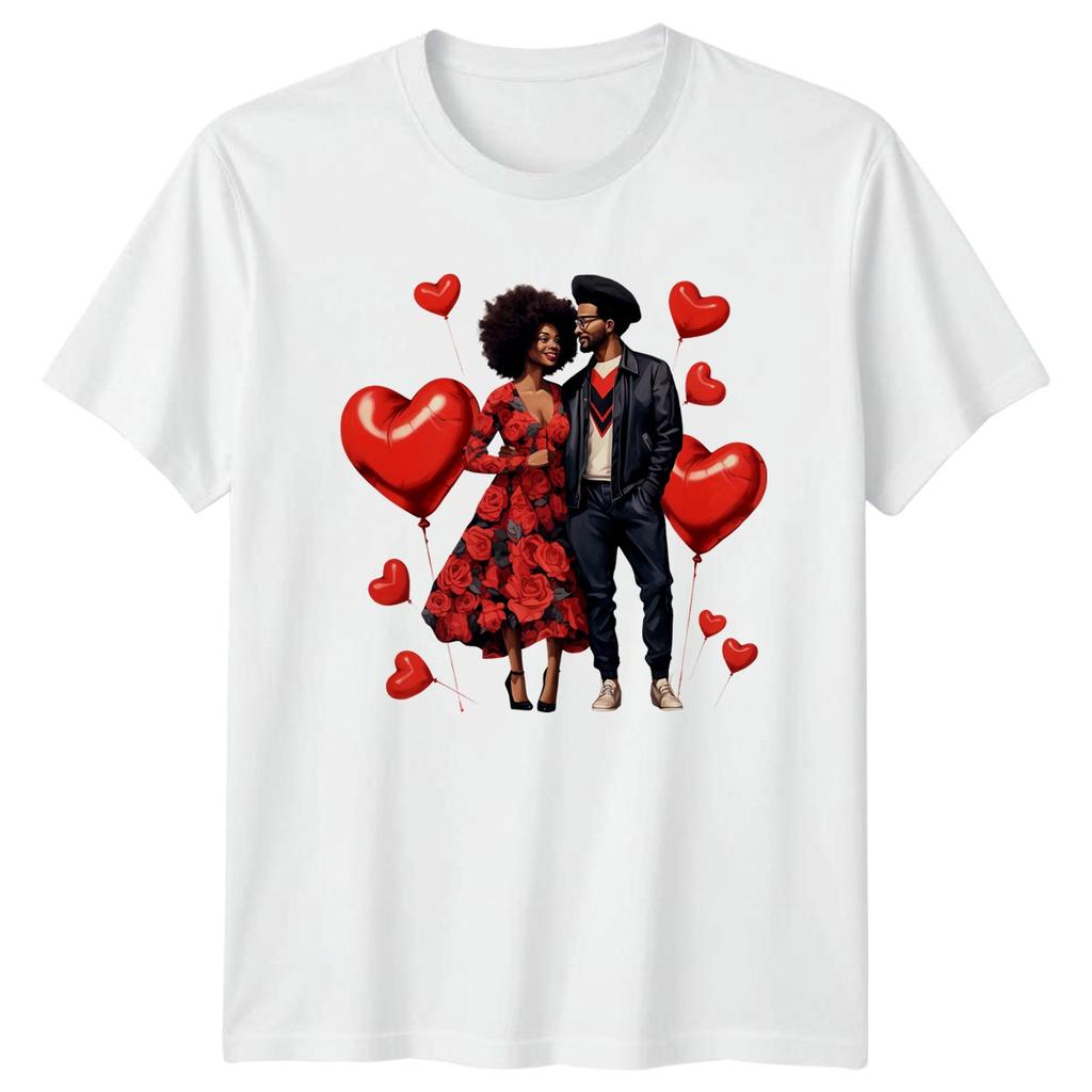Couple Love Hearts RoUnisexce Unisexs TShirt Unisexs Tee Graphic Unisex Top