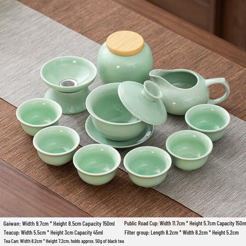 

Celadon Carp Ceramic Gongfu Tea Set